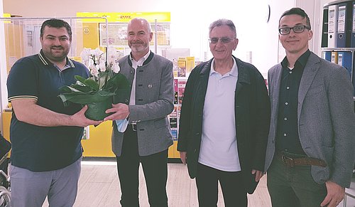 Von links: Pächter Herr Cakil, 1. Bürgermeister Heilinglechner, Wirtschaftsreferent Helmut Forser, Stadtmanager Dr. Stefan Werner