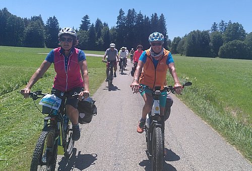 Fahrradgruppe bei der interkommunalen Radltour