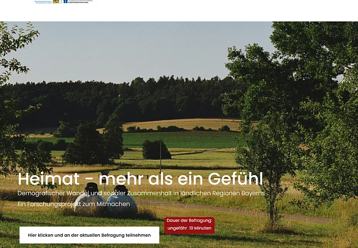 Titelseite der Webseite Heimatprojekt Bayern