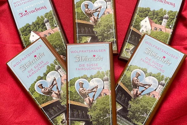 Fairtrade Stadtschokolade mit Stadtansicht auf der Verpackung