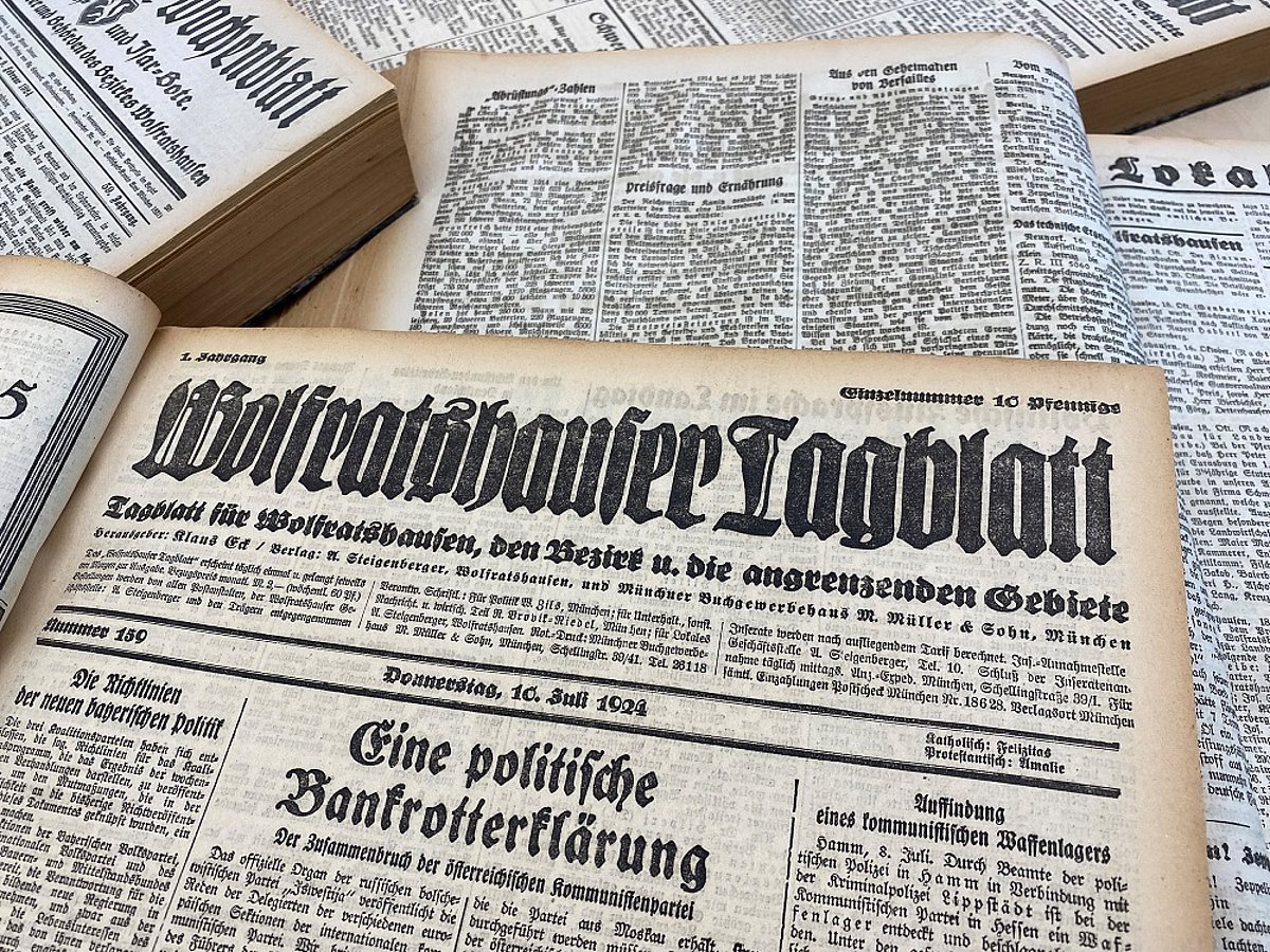 Titelseite des historischen Wolfratshauser Tagblatts