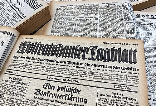 Titelseite des historischen Wolfratshauser Tagblatts