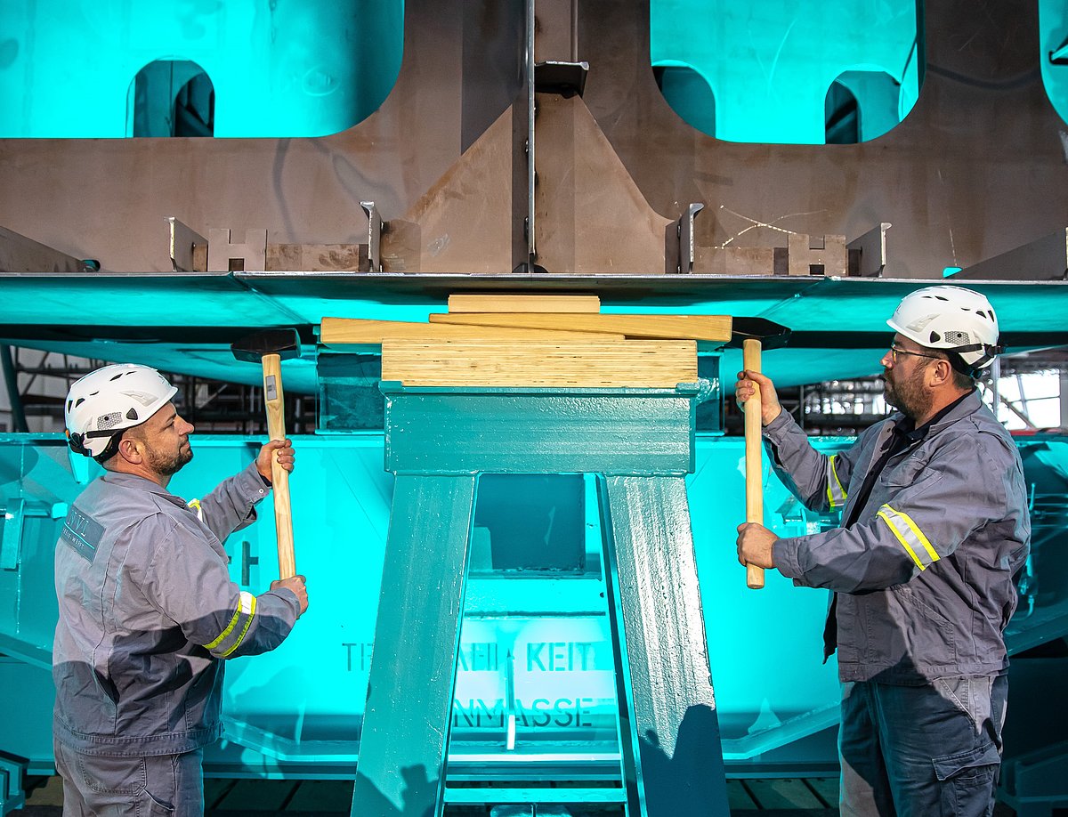 Kiellegung in der Peene Werft