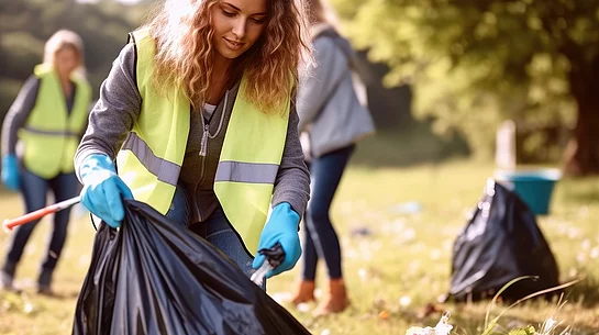 Müllsammeln beim Ramadama