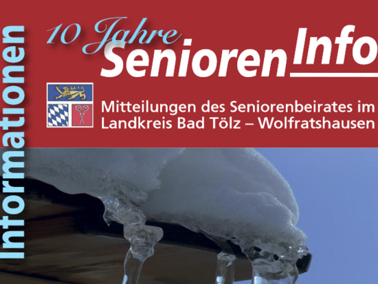 Titelblatt mit Schnee auf Dach und Eiszapfen Senioreninfo Ausgabe 1/2021